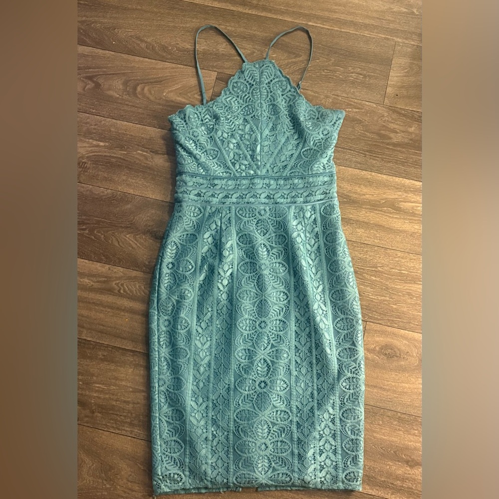 Marciano Lace Deanna Dress in Aqua